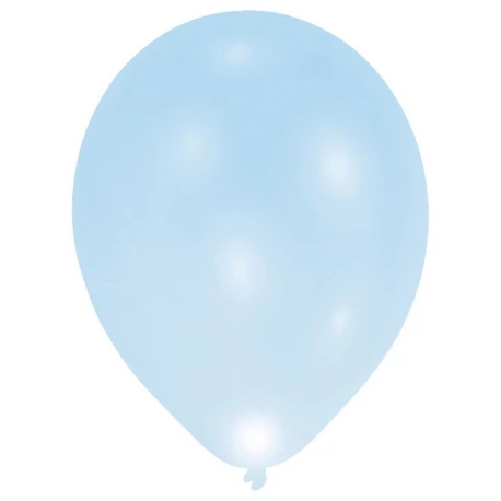 Ballon Blau LED Latex, 5er