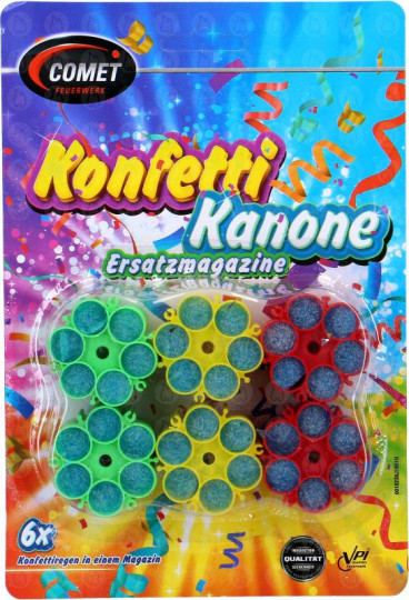 Ersatzmagazin Konfetti Kanone, 6er