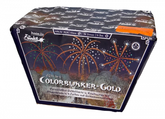 Funke Colorblinker-Gold, 36-Schuss-Fächerbatterie