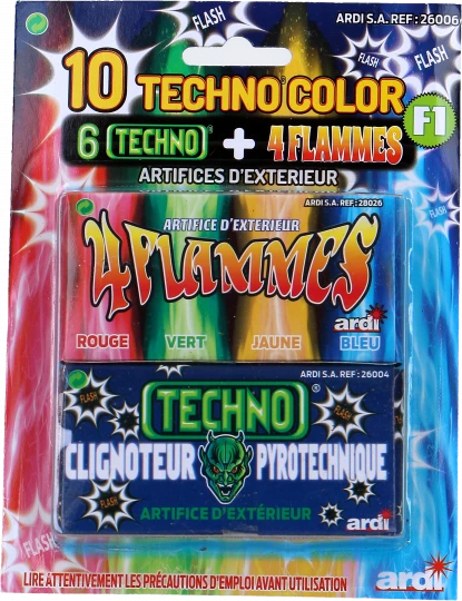 10 Techno Color Blister