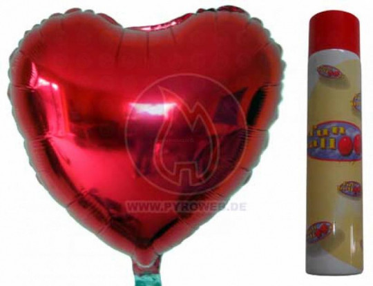 Ballon, Herzform + Helium in der Dose