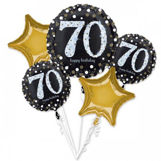 Ballon Sparkling Birthday 70, 5er