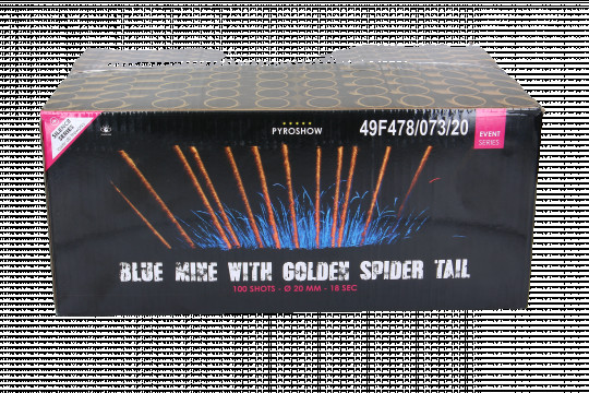 Blue Mine with Golden Spider Tail, 100-Schuss-Batterie