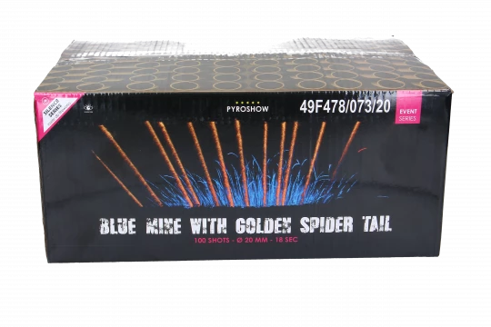 Blue Mine with Golden Spider Tail, 100-Schuss-Batterie