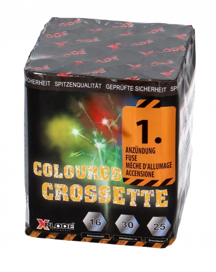 Coloured Crossette, 16 Schuss Batterie