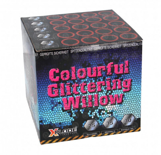 Colourful Glittering Willow, 25 Schuss Batterie