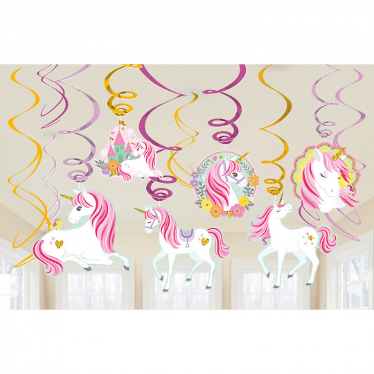 Deko Spiralen Magical Unicorn, 12er