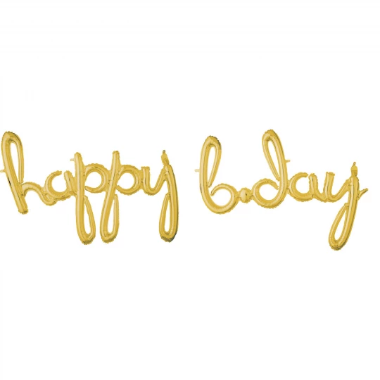 Folienballon Happy Birthday Gold