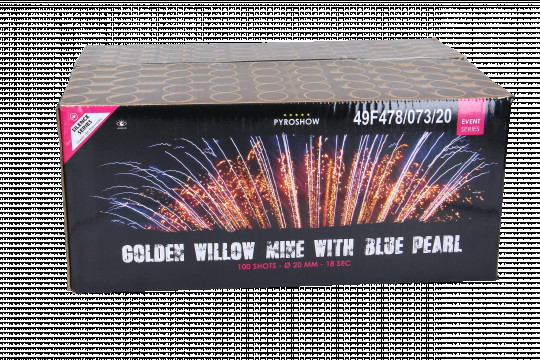 Golden Willow Mine With Blue Pearl, 100-Schuss-Verbundfeuerwerk