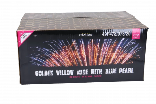 Golden Willow Mine With Blue Pearl, 100-Schuss-Verbundfeuerwerk