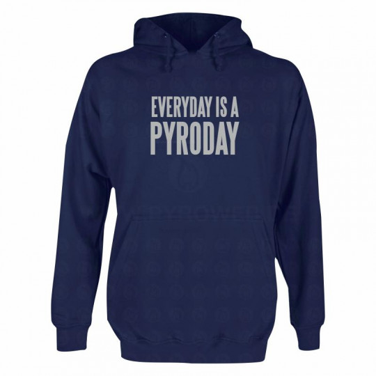 Hooded Sweat Navy: Everyday is a pyro day