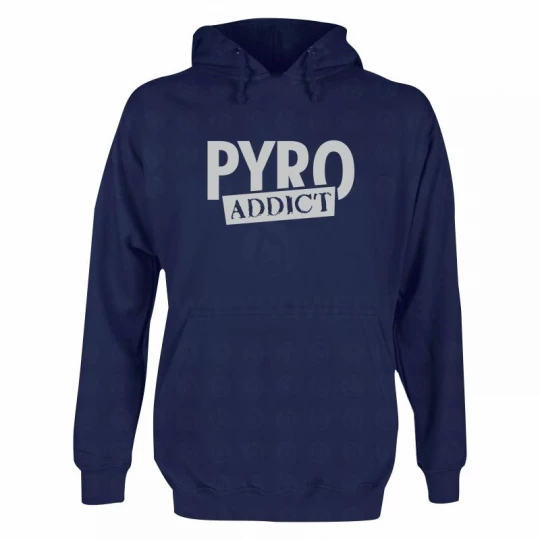 Hooded Sweat Navy: Pyro Addict