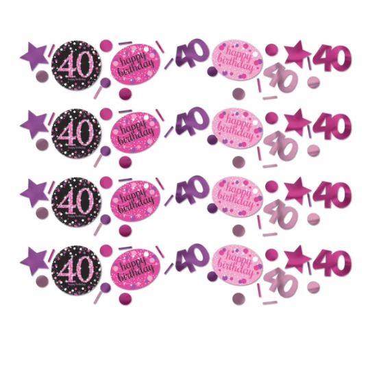 Konfetti 40 Pink Folie