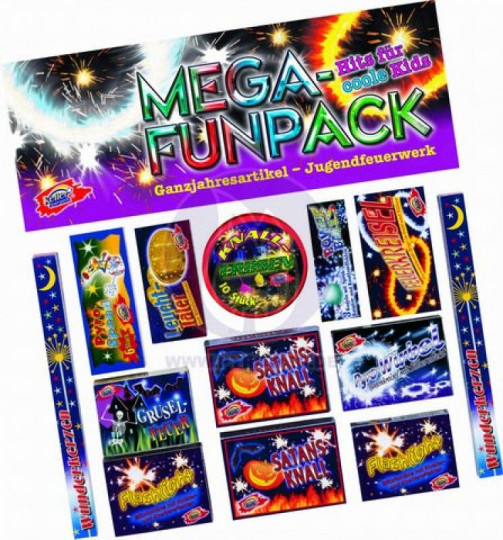 Mega Fun Pack/Kids-Superfeuerwerk, 13 Teile