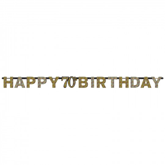 Partykette Happy 70 Birthday Gold Folie, 213cm