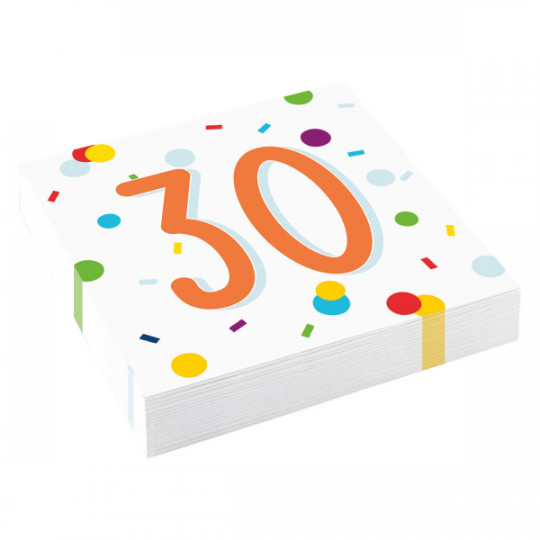 Servietten 30 Happy Birthday, 20er