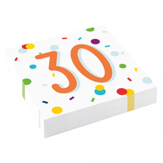 Servietten 30 Happy Birthday, 20er