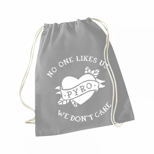 Stoffrucksack Light Grey: No one likes us we don't care