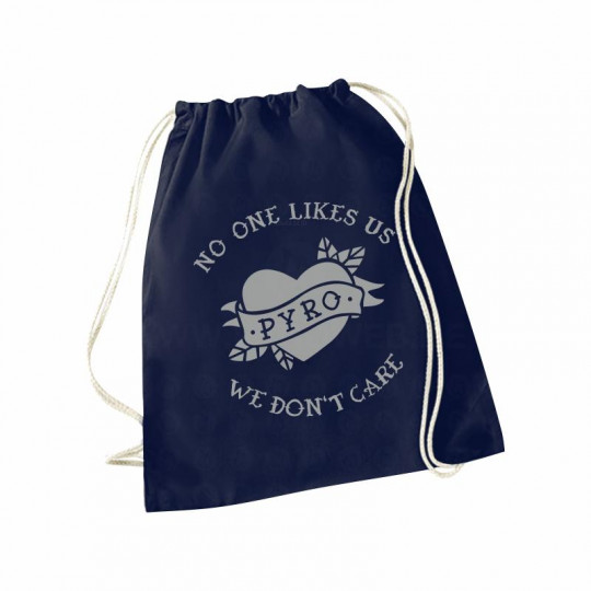 Stoffrucksack Navy: No one likes us we don't care