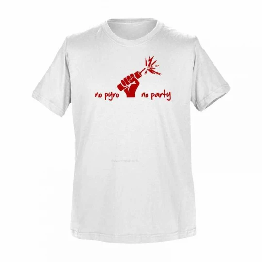 T-Shirt Weiß: No pyro no party