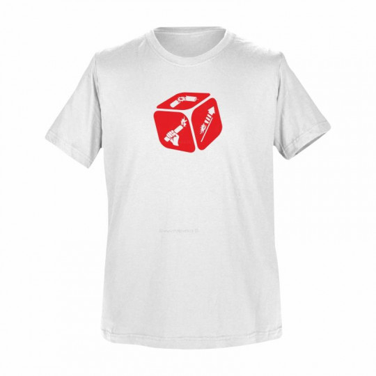 T-Shirt Weiß: Pyro-Würfel