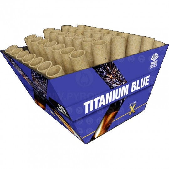 Titanium Blue, 49-Schuss-Fächerbatterie im Käfig