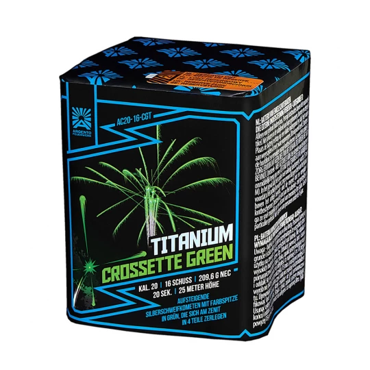 Titanium Crossette Green, 16-Schuss-Batterie