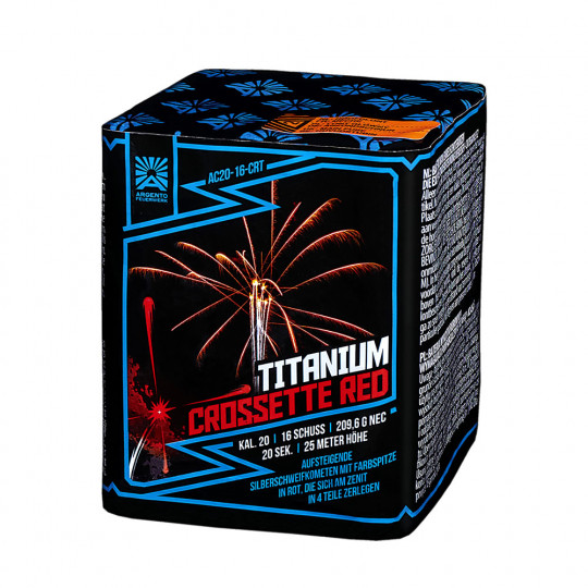 Titanium Crossette Red, 16-Schuss-Batterie