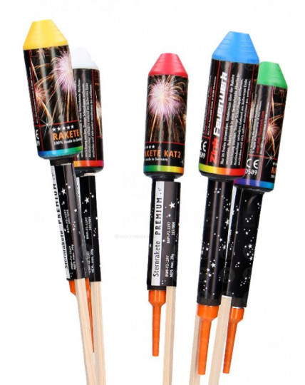 Zink Raketen - Blinkerset farbig 10er