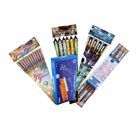 Raketen-Vorteilspaket mit 47 Raketen