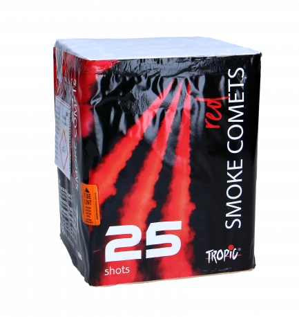 Red Smoke Comets - 25-Schuss-Rauchkometen-Batterie