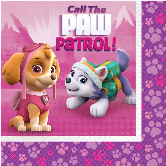 Servietten Paw Patrol Pink, 20er