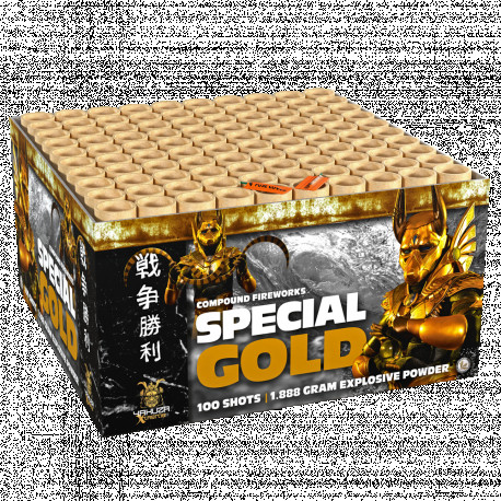 Special Gold, 100-Schuss-Verbundfeuerwerk im Käfig