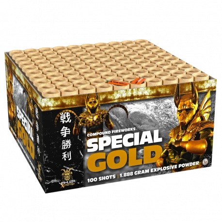 Special Gold, 100-Schuss-Verbundfeuerwerk im Käfig