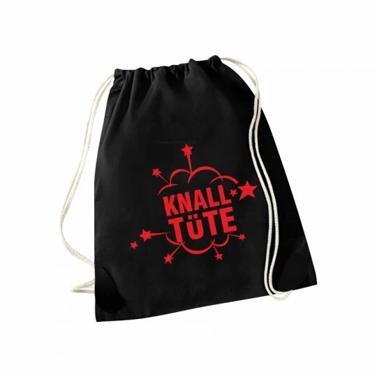 Stoffrucksack Schwarz: Knalltüte