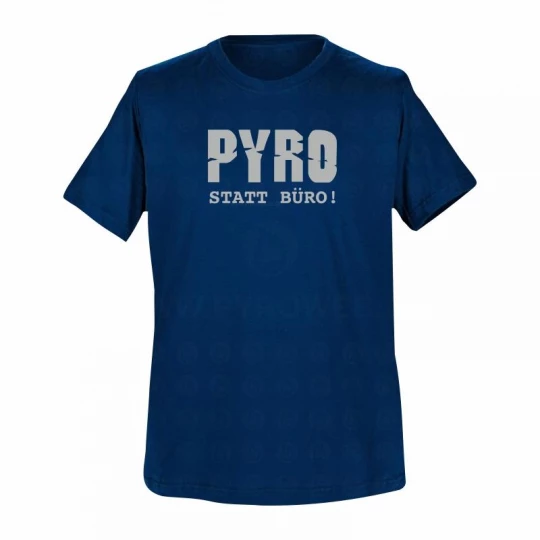 T-Shirt Navy: Pyro statt Büro