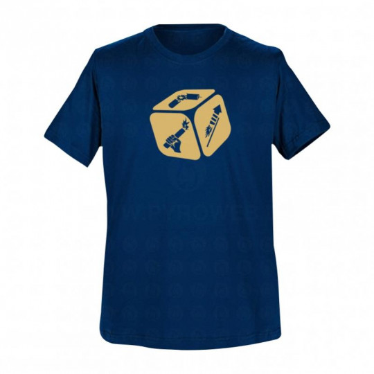 T-Shirt Navy: Pyro-Würfel
