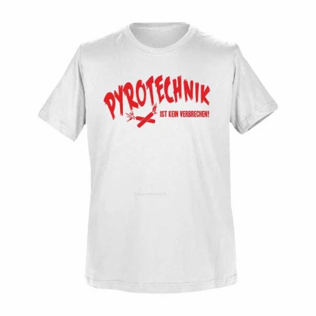 T-Shirt Weiß: Pyrotechnik ist kein Verbrechen