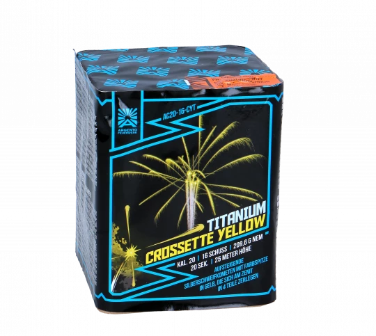 Titanium Crossette Yellow, 16-Schuss-Batterie